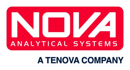 Red NOVA Analytical Systems logo with white background