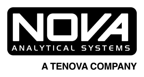 Black NOVA Analytical Systems logo with white background